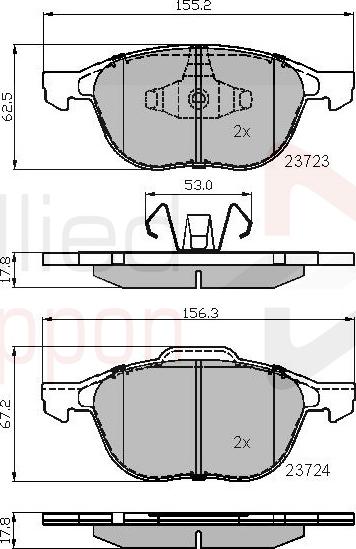 ALLIED NIPPON ADB01323 - Brake Pad Set, disc brake car-mod.net
