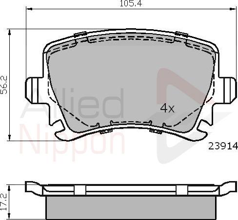 ALLIED NIPPON ADB01284 - Brake Pad Set, disc brake car-mod.net
