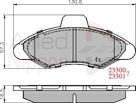ALLIED NIPPON ADB0393 - Brake Pad Set, disc brake car-mod.net