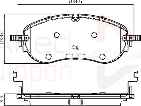 ALLIED NIPPON ADB03413 - Brake Pad Set, disc brake car-mod.net