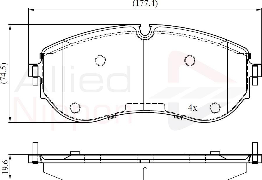 ALLIED NIPPON ADB02528 - Brake Pad Set, disc brake car-mod.net