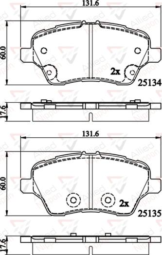 ALLIED NIPPON ADB02197 - Brake Pad Set, disc brake car-mod.net