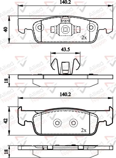 ALLIED NIPPON ADB02144 - Brake Pad Set, disc brake car-mod.net