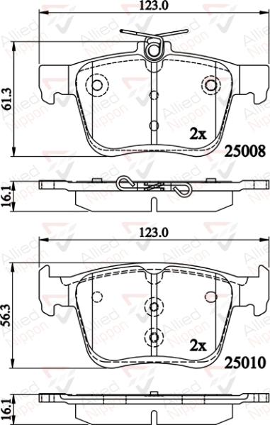 ALLIED NIPPON ADB02156 - Brake Pad Set, disc brake car-mod.net
