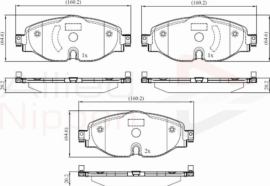 ALLIED NIPPON ADB02158 - Brake Pad Set, disc brake car-mod.net