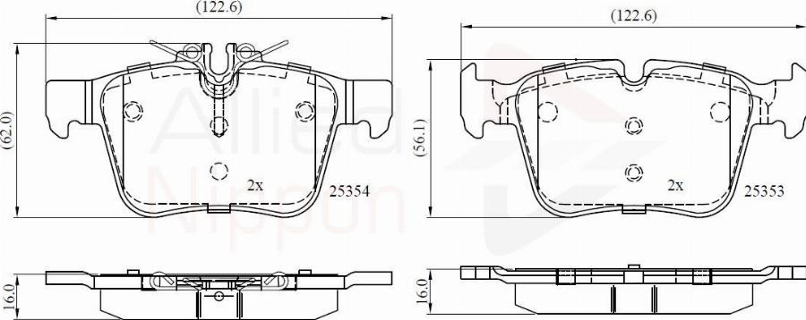 ALLIED NIPPON ADB02345 - Brake Pad Set, disc brake car-mod.net