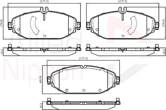 ALLIED NIPPON ADB02364 - Brake Pad Set, disc brake car-mod.net