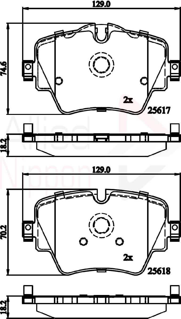 ALLIED NIPPON ADB02319 - Brake Pad Set, disc brake car-mod.net