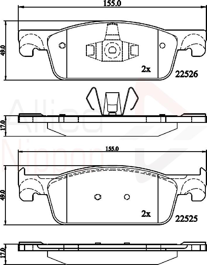 ALLIED NIPPON ADB02316 - Brake Pad Set, disc brake car-mod.net