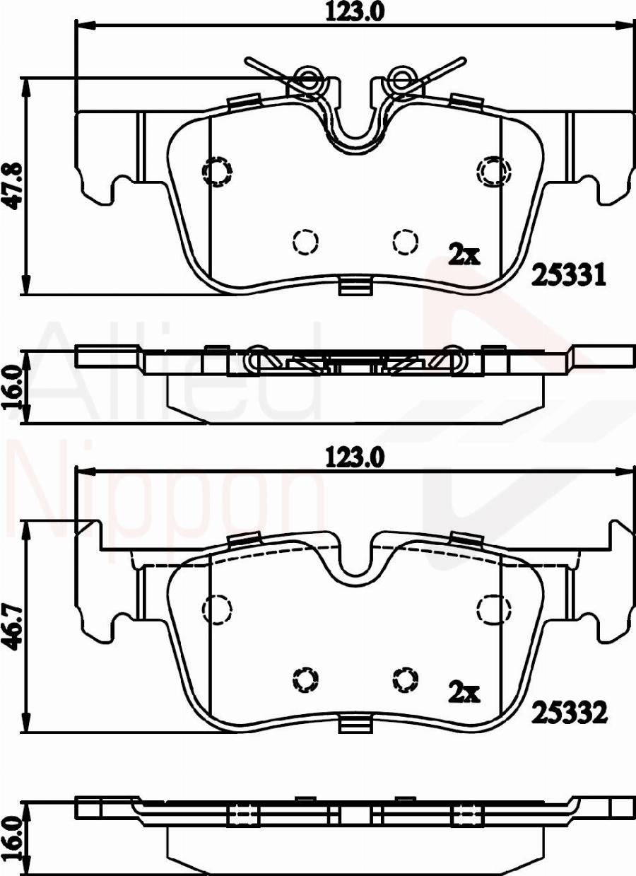 ALLIED NIPPON ADB02318 - Brake Pad Set, disc brake car-mod.net