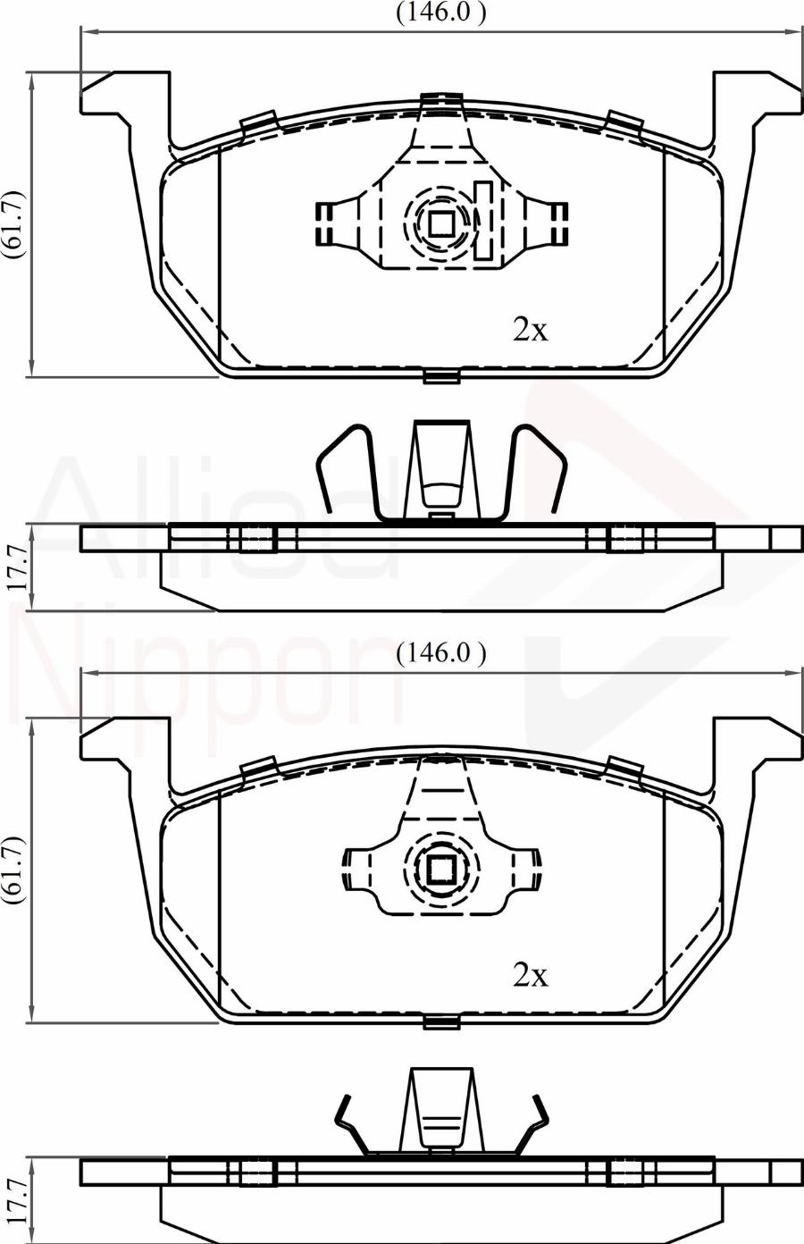 ALLIED NIPPON ADB02389 - Brake Pad Set, disc brake car-mod.net