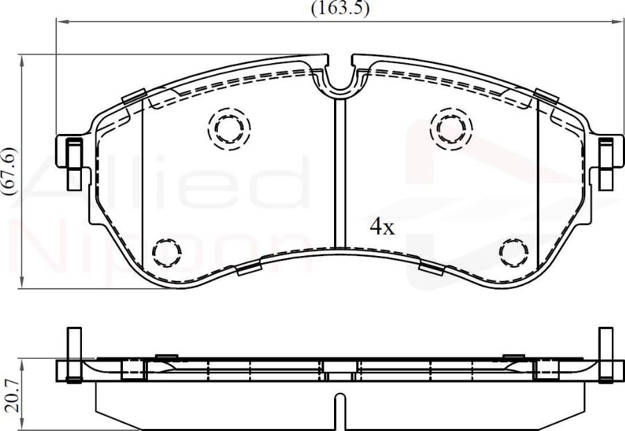 ALLIED NIPPON ADB02388 - Brake Pad Set, disc brake car-mod.net