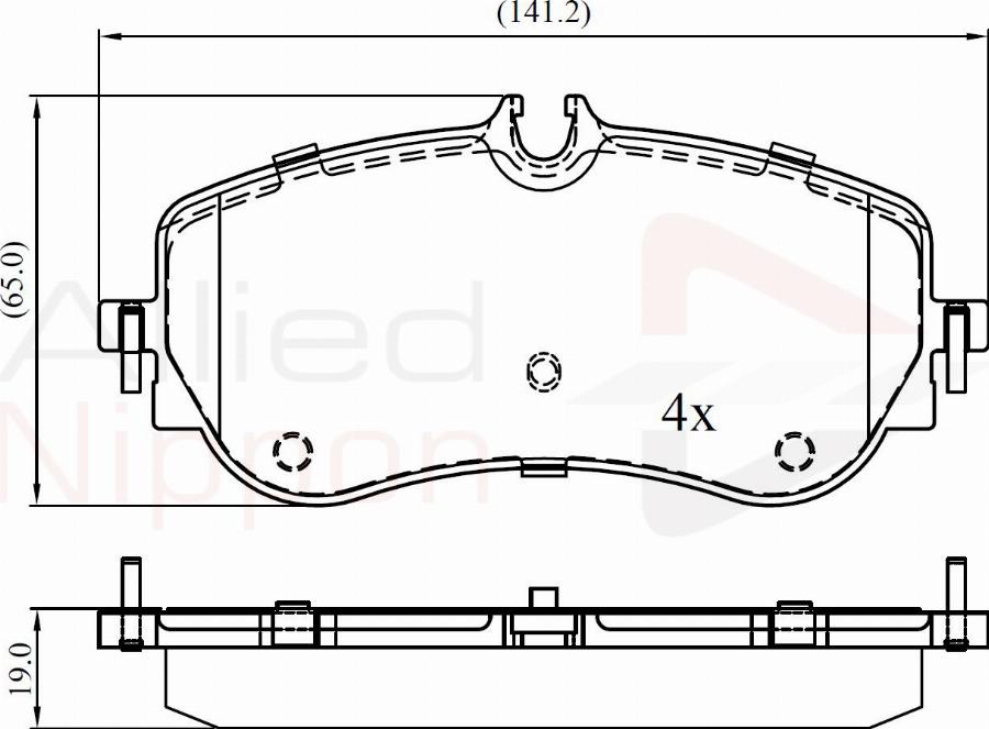 ALLIED NIPPON ADB02387 - Brake Pad Set, disc brake car-mod.net