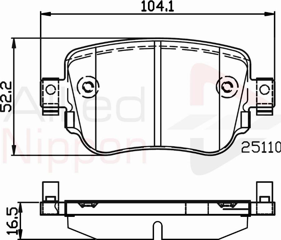 ALLIED NIPPON ADB02220 - Brake Pad Set, disc brake car-mod.net