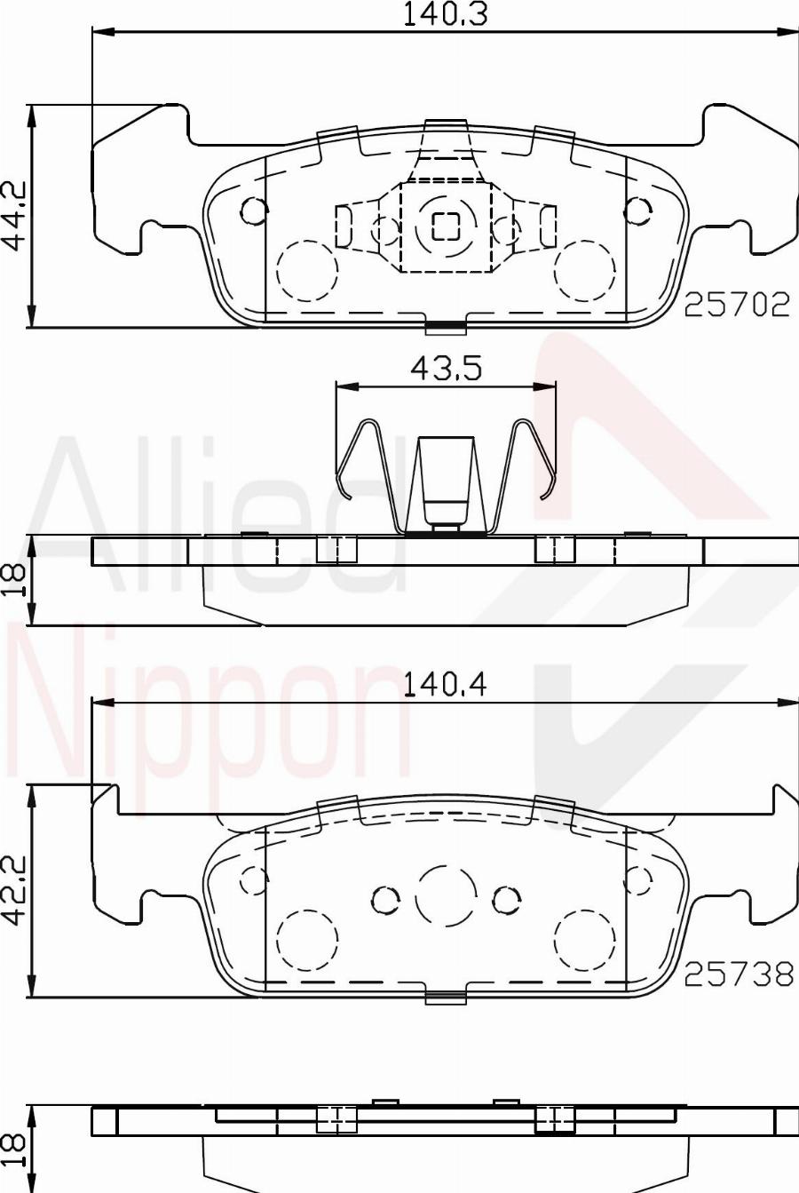 ALLIED NIPPON ADB02223 - Brake Pad Set, disc brake car-mod.net