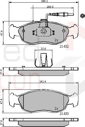 ALLIED NIPPON ADB1570 - Brake Pad Set, disc brake car-mod.net
