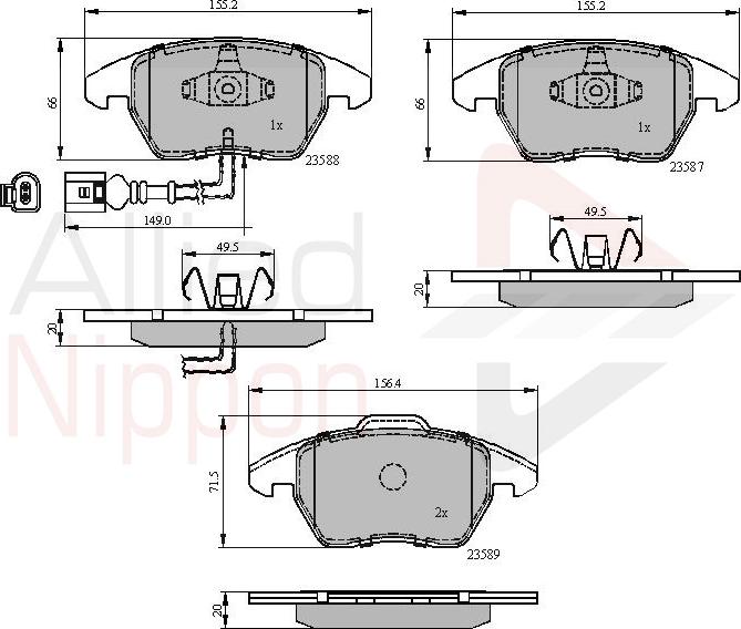 ALLIED NIPPON ADB11224 - Brake Pad Set, disc brake car-mod.net