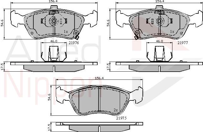 ALLIED NIPPON ADB3450 - Brake Pad Set, disc brake car-mod.net