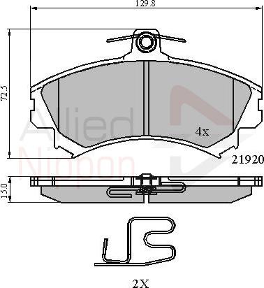 ALLIED NIPPON ADB3462 - Brake Pad Set, disc brake car-mod.net