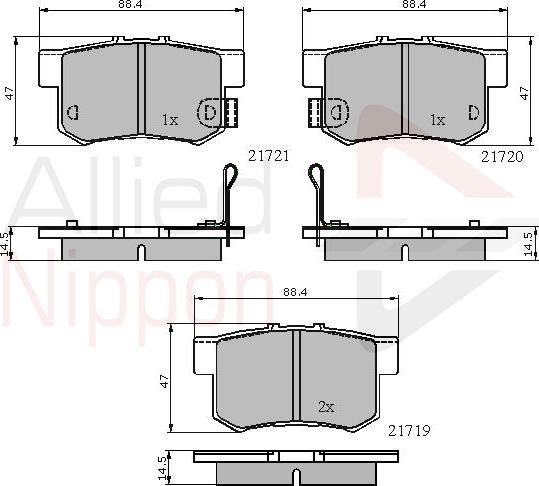 ALLIED NIPPON ADB3471 - Brake Pad Set, disc brake car-mod.net
