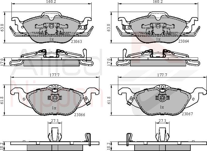 ALLIED NIPPON ADB3584 - Brake Pad Set, disc brake car-mod.net