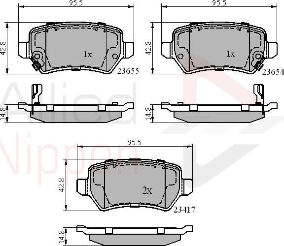 ALLIED NIPPON ADB31551 - Brake Pad Set, disc brake car-mod.net