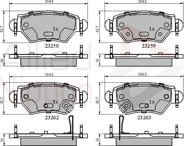ALLIED NIPPON ADB31504 - Brake Pad Set, disc brake car-mod.net