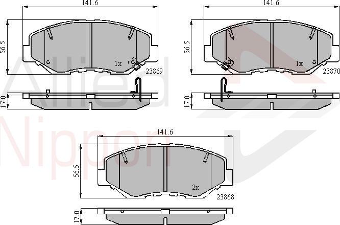ALLIED NIPPON ADB31194 - Brake Pad Set, disc brake car-mod.net