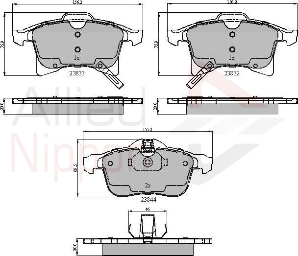 ALLIED NIPPON ADB31307 - Brake Pad Set, disc brake car-mod.net