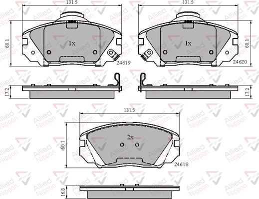 ALLIED NIPPON ADB31788 - Brake Pad Set, disc brake car-mod.net