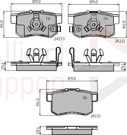ALLIED NIPPON ADB31736 - Brake Pad Set, disc brake car-mod.net