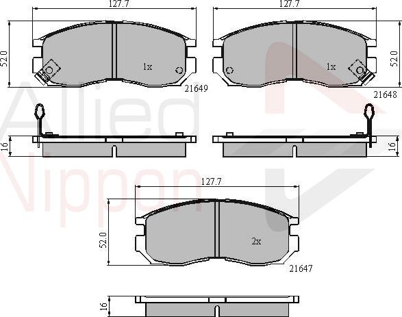 ALLIED NIPPON ADB3363 - Brake Pad Set, disc brake car-mod.net