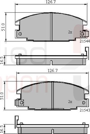 ALLIED NIPPON ADB3322 - Brake Pad Set, disc brake car-mod.net