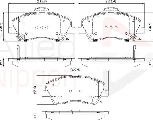 ALLIED NIPPON ADB32419 - Brake Pad Set, disc brake car-mod.net