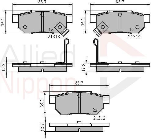 ALLIED NIPPON ADB3242 - Brake Pad Set, disc brake car-mod.net