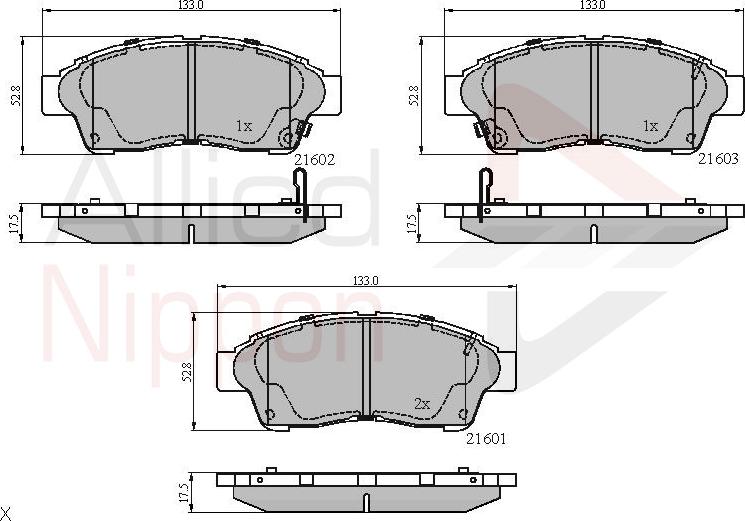 ALLIED NIPPON ADB3260 - Brake Pad Set, disc brake car-mod.net