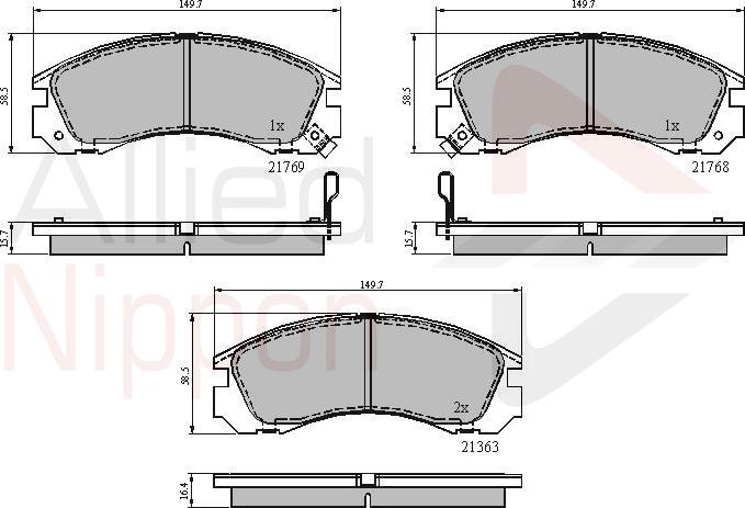 ALLIED NIPPON ADB3234 - Brake Pad Set, disc brake car-mod.net