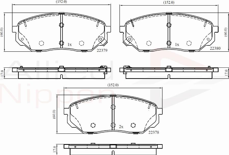 ALLIED NIPPON ADB32353 - Brake Pad Set, disc brake car-mod.net