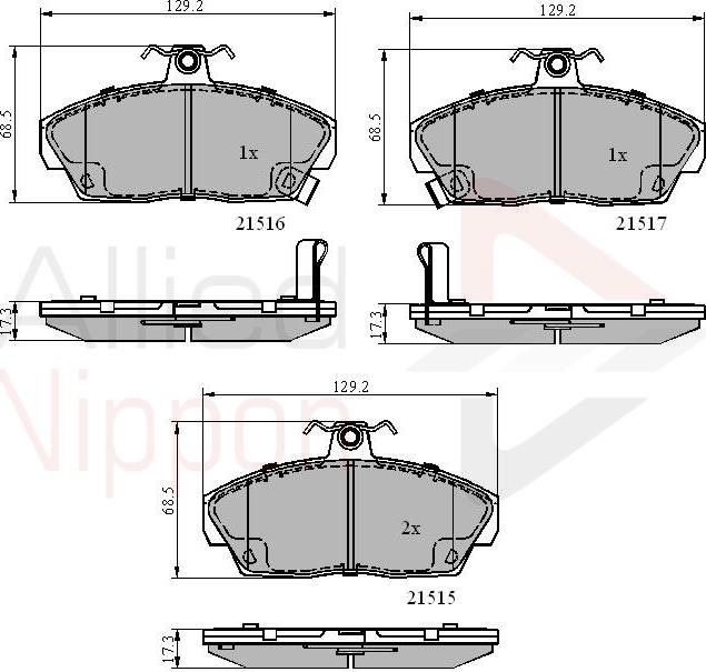 ALLIED NIPPON ADB3232 - Brake Pad Set, disc brake car-mod.net