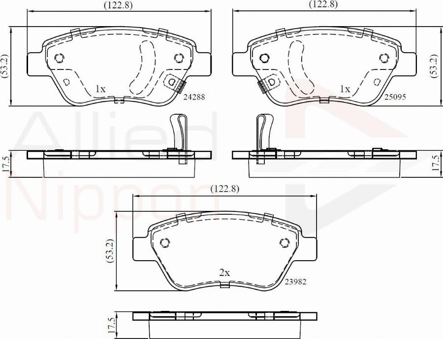ALLIED NIPPON ADB32376 - Brake Pad Set, disc brake car-mod.net