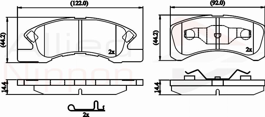 ALLIED NIPPON ADB32249 - Brake Pad Set, disc brake car-mod.net