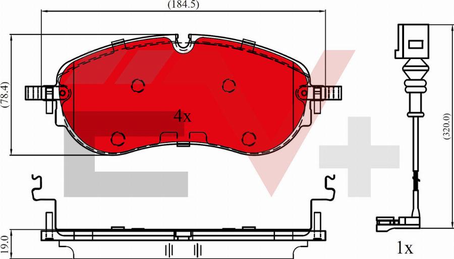 ALLIED NIPPON AEV13413 - Brake Pad Set, disc brake car-mod.net