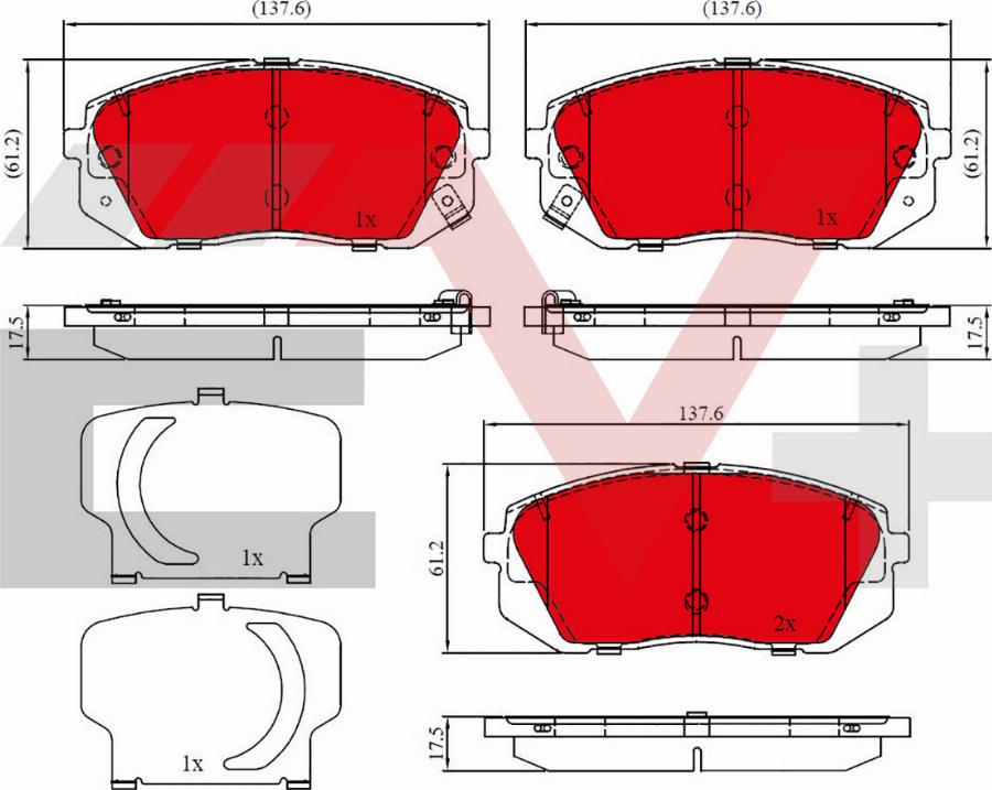 ALLIED NIPPON AEV32529 - Brake Pad Set, disc brake car-mod.net