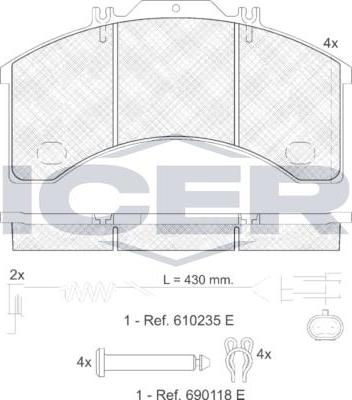 ANDEL 151043-111 - Brake Pad Set, disc brake car-mod.net