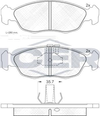 ANDEL 180932 - Brake Pad Set, disc brake car-mod.net