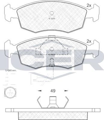 ANDEL 180475 - Brake Pad Set, disc brake car-mod.net