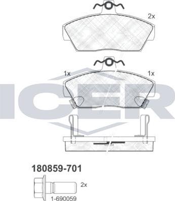 ANDEL 180859-701 - Brake Pad Set, disc brake car-mod.net