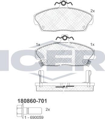 ANDEL 180860-701 - Brake Pad Set, disc brake car-mod.net