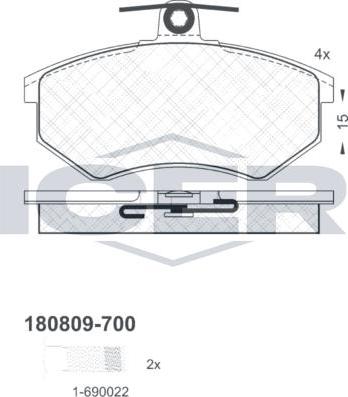 ANDEL 180809-700 - Brake Pad Set, disc brake car-mod.net