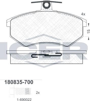 ANDEL 180835-700 - Brake Pad Set, disc brake car-mod.net
